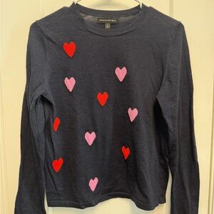 Banana Republic Women’s Sweater with Red and Pink Hearts